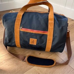 Johnnie-O Canvas Tote/Duffle Bag 11”x12”x21” Navy